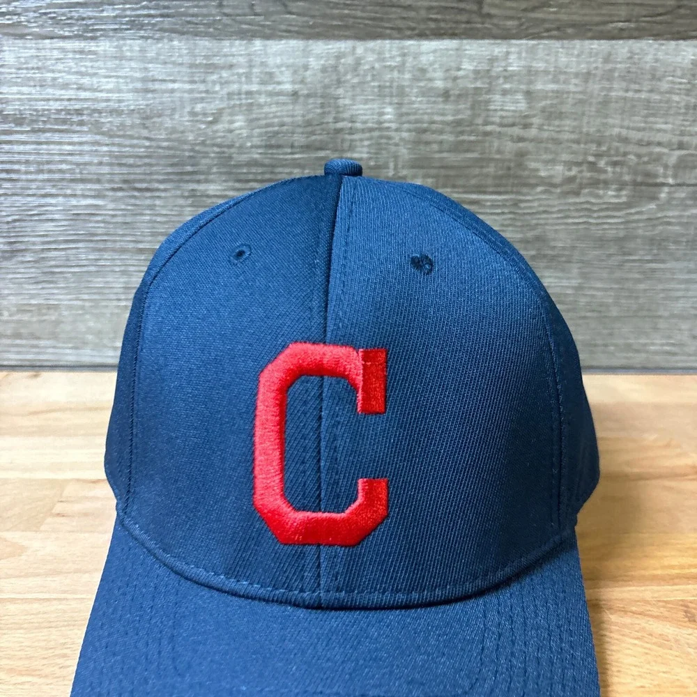 Cleveland Indians‎ Hat Cap Strap Back Blue Red Plain Logo MLB Baseball